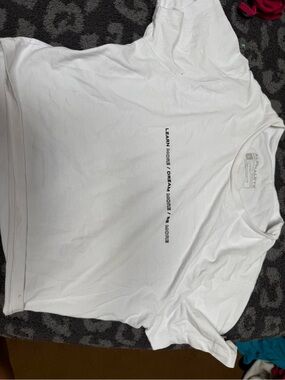 Alphalete White Crewneck Tee with Center Text Graphic